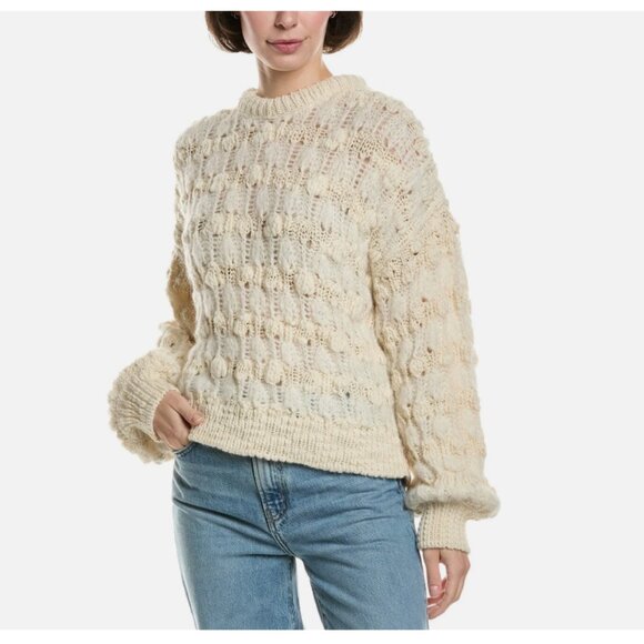 Frame Popcorn Wool-Blend Knit Crewneck Sweater - Picture 1 of 8